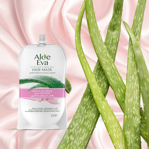 الو ايفا باوتش حمام كريم لتقويه الشعر بالصبار و بروتينات الحرير 250 جم - Aloe Eva
