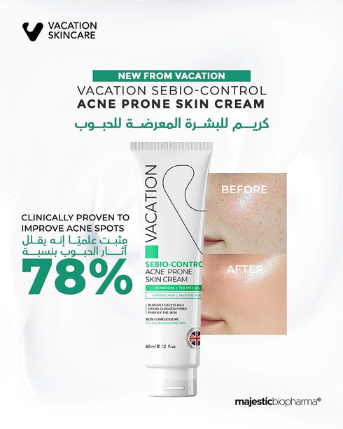 فاكيشن كريم كلير للبشرة المعرضة لحب الشباب 60 مل - Vacation