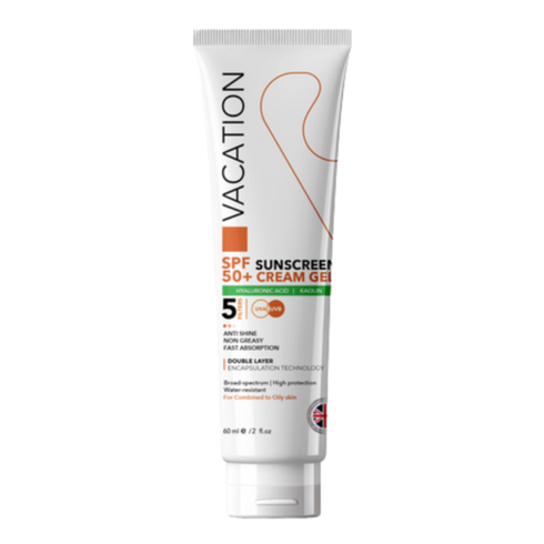 فاكيشن كريم جل مقاوم للماء واقى من الشمس بعامل حماية (50+) للبشرة الدهنية و المختلطة 60 مل - Vacation
