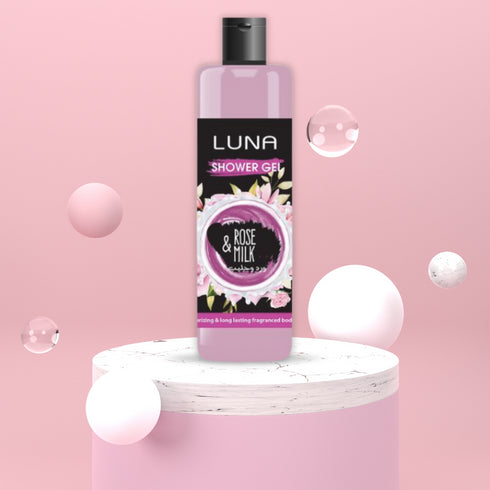 لونا شاور جل للجسم برائحة الورد والحليب 500 مل - Luna