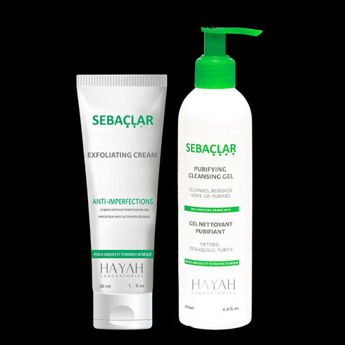 سيباكلار عرض غسول الوجه جيل منقي للبشرة 200 مل + كريم مقشر للبشرة الدهنية 50 مل - SEBACLAR