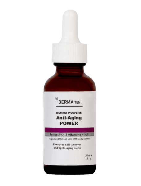 ديرما تن سيروم ريتنول 1% لتقليل مظاهر الشيخوخه و تحفيز انتاج الكولاجين 30 مل - derma 10