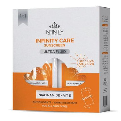 انفينيتي صن سكرين الترا فلويد عرض 1+1 SPF 50+ لحماية البشرة من الشمس 50 مل - Infinity Care