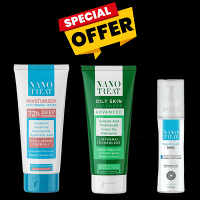 عرض حصري: نانوتريت سيروم الهيالورونيك اسيد + غسول البشرة الدهنية + كريم مائي مرطب