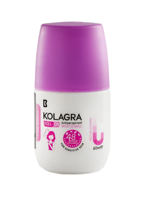 كولاجرا رول اون مزيل رائحة العرق للتفتيح برائحة ايلدر روز للبشرة الحساسة - خالي من الكحول وأملاح الألومنيوم والبارابين 60 مل - Kolagra