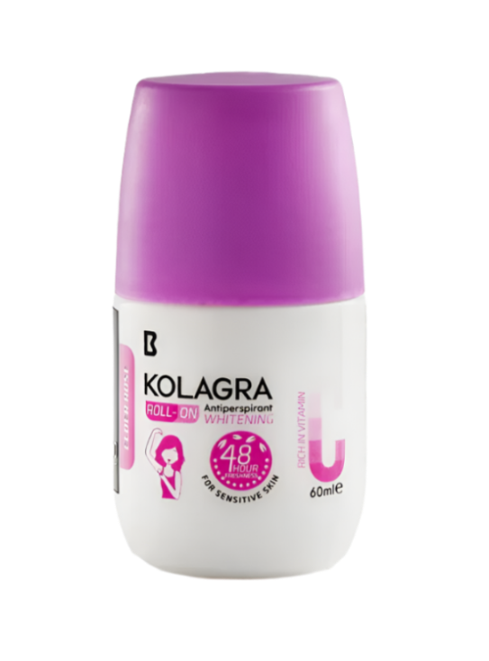 كولاجرا رول اون مزيل رائحة العرق للتفتيح برائحة ايلدر روز للبشرة الحساسة - خالي من الكحول وأملاح الألومنيوم والبارابين 60 مل - Kolagra