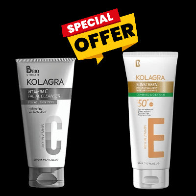 عرض حصري: كولاجرا واقي شمس كريم جل + غسول فيتامين سي