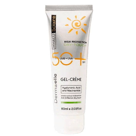 ديرمايل واقي شمس هيالو سولير جل كريم SPF 50+ لحماية البشرة الدهنية والمختلطة 60 مل - Dermaelle