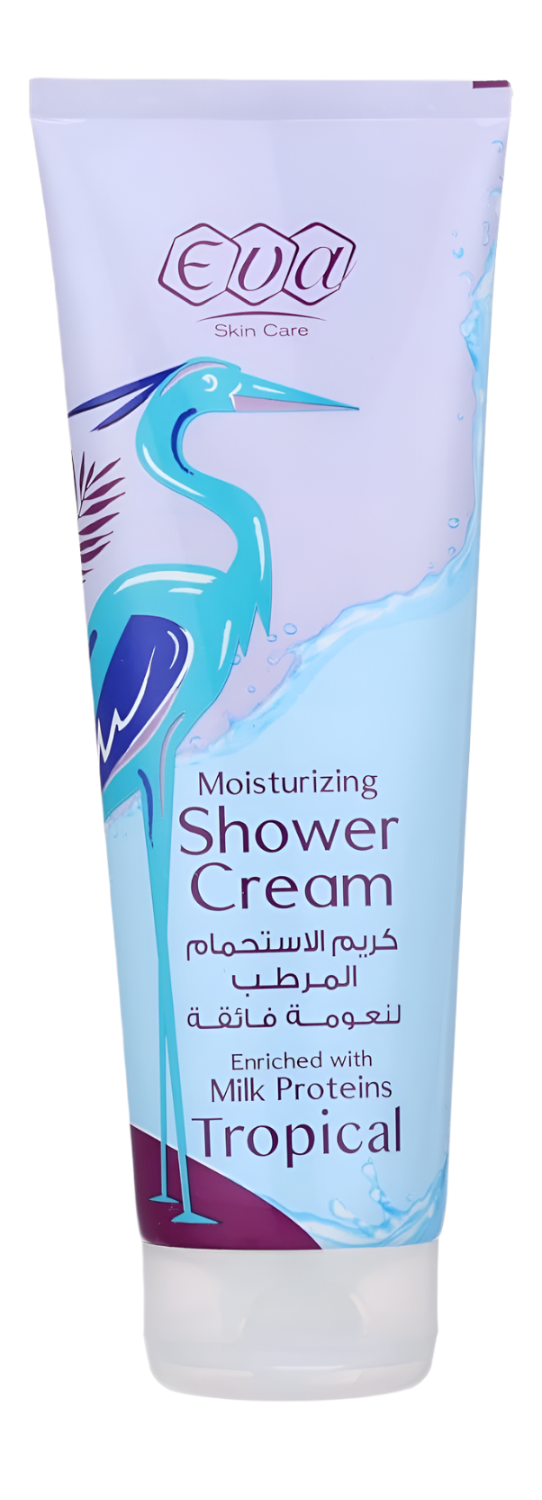 ايفا سكين كير كريم الاستحمام المرطب ببروتينات الحليب لنعومه فائقة تروبيكال 250 مل - Eva