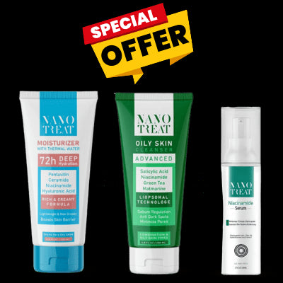 عرض حصري: نانوتريت سيروم نياسيناميد + غسول البشرة الدهنية + كريم مائي مرطب