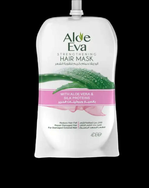 الو ايفا باوتش حمام كريم لتقويه الشعر بالصبار و بروتينات الحرير 250 جم - Aloe Eva