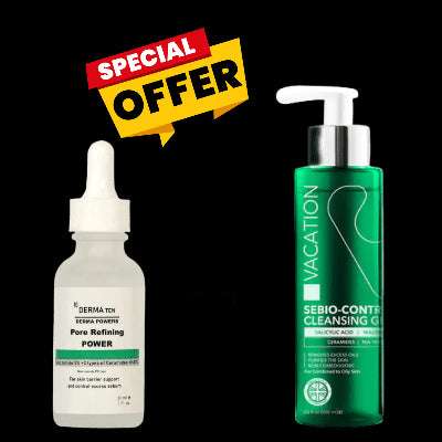 عرض حصري: فاكيشن غسول السيبيو كونترول چل + ديرما تن نياسيناميد سيروم