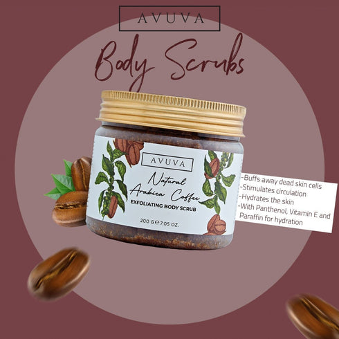 افوفا مقشر الجسم لجميع أنواع البشرة برائحة القهوة العربى 200 جم - Avuva