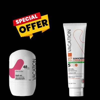 عرض حصري : فاكيشن صن سكرين كريم جل + مزيل العرق للتبيض باللؤلؤة والورد