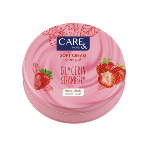 كير اند مور كريم ناعم بالجلسرين فراولة 75 مل - Care & More - Nefro Glow