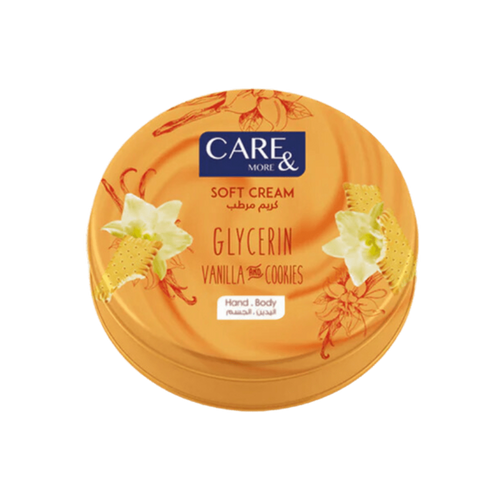 كير اند مور كريم مرطب بالجلسرين برائحة انتعاش الفانيليا والبسكويت 75 مل - Care & More - Nefro Glow