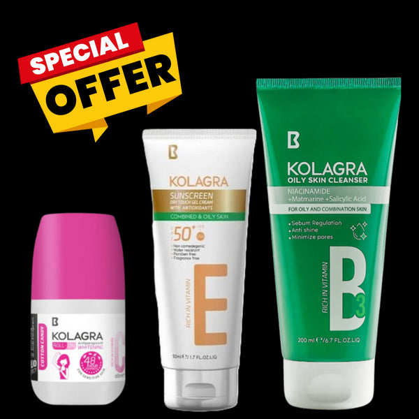 عرض كولاجرا غسول + واقي شمس كريم جل + رول اون Cotton Candy