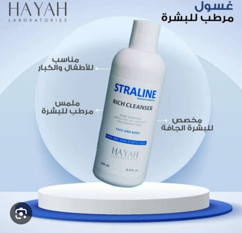 عرض شنطة سترالاين للعناية بالبشرة الجافة و الحساسة (غسول منظف للوجه 200 مل+ مرطب الجسم باللبن 200 مل + مرطب الشفاة 5 جم + كريم ترطيب اليدين 75 مل) - Straline