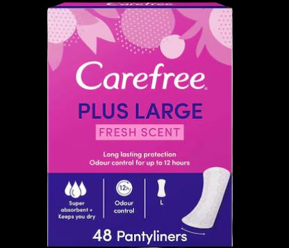 كيرفري فوط صحية يومية كبيرة الحجم برائحة منعشة 48 فوطة - Carefree