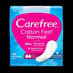 كيرفري فوط صحية يومية بنعومة القطن بدون عطر 56 فوطة - Carefree