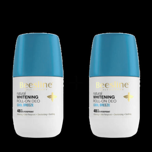 بيزلين رول اون مزيل رائحه العرق الطبيعي لتفتيح البشره برائحة انتعاش النسيم عرض (1+1) 50 مل - Beesline