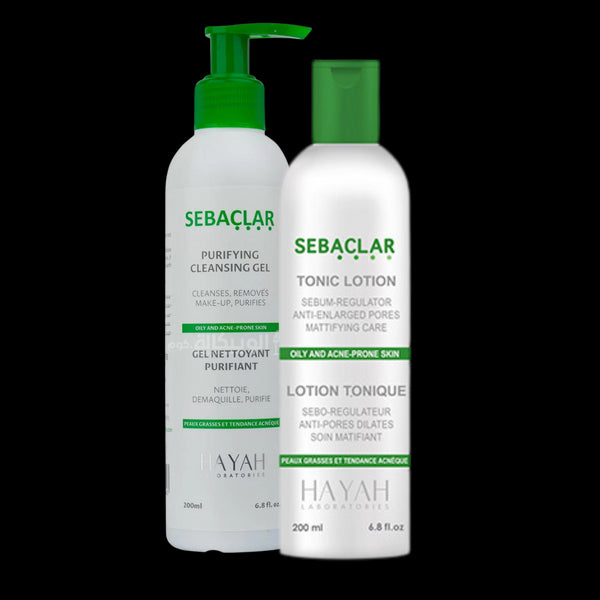سيباكلار عرض البشرة الدهنية غسول + تونك لوشن لحب الشباب - SEBACLAR