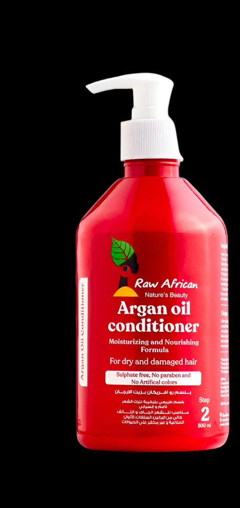 رو افريكان بلسم زيت الارجان لترطيب الشعر الجاف و التالف 300 مل - Raw African