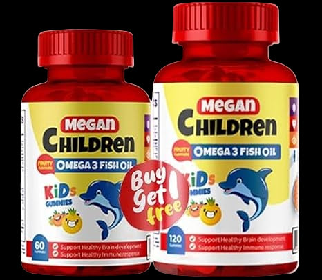 بروفي كيدز علكة مكمل غذائي ميجان أوميغا للأطفال لدعم نمو الدماغ وصحة العين 120 قطعة + 60 قطعة مجاناً - ProfiKids