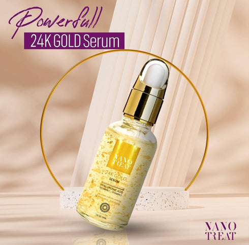 نانوتريت جولد سيروم للوجه بجزيئات الذهب لتأخير علامات الشيخوخة 24 قيراط  30 مل - Nanotreat