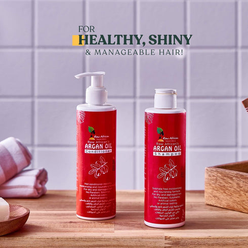 رو افريكان شامبو زيت الارجان للشعر الجاف و التالف 300 مل - Raw African