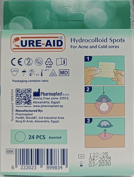 لاصقات غروانية مائية لعلاج حب الشباب والقروح 24 قطعة - Cure Aid