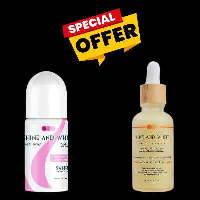 عرض حصري: شاين اند وايت سيروم + رول اون برائحة سويت شوجر