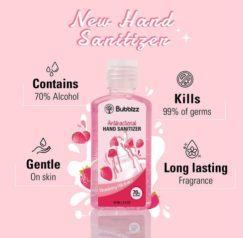 بابلز معقم اليد مضاد للبكتيريا برائحة الفراولة 70 مل - Bubblzz