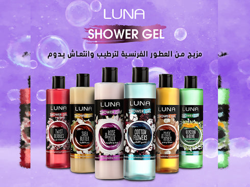 لونا شاور جل للجسم برائحة الورد والحليب 500 مل - Luna