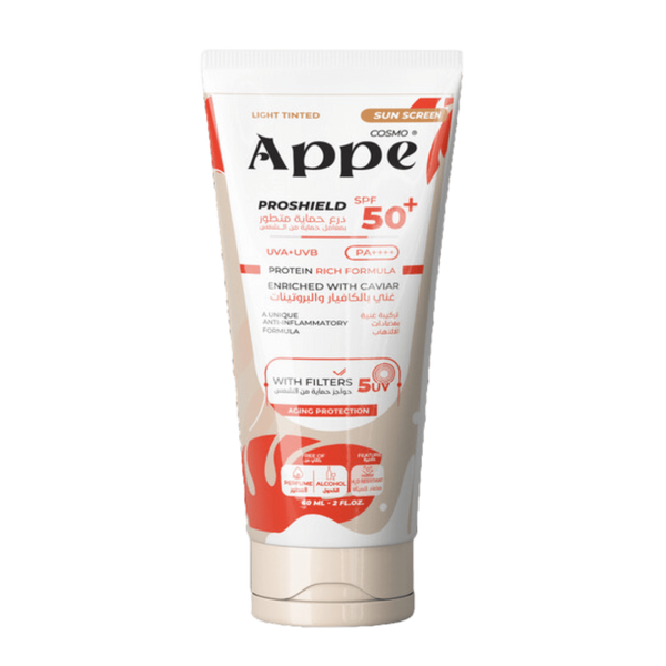 ابي صن سكرين واقى من الشمس ملون بدرجة فاتحة بمعامل حماية (50+) 60 مل - Appe