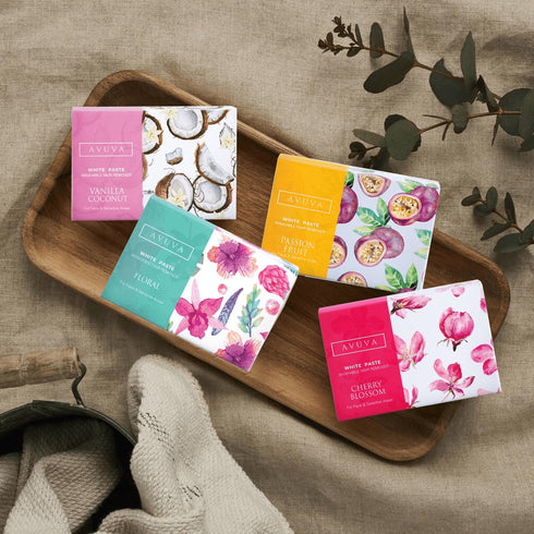 افوفا عجينة بيضاء لازالة الشعر للبشرة الحساسة برائحة الباشون فروت 100 جم - Avuva