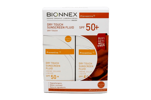 بيونكس بريفنتيفا صن سكرين فلويد دراي تاتش SPF 50+ لحماية البشرة الدهنية والمختلطة 50 مل - Bionnex