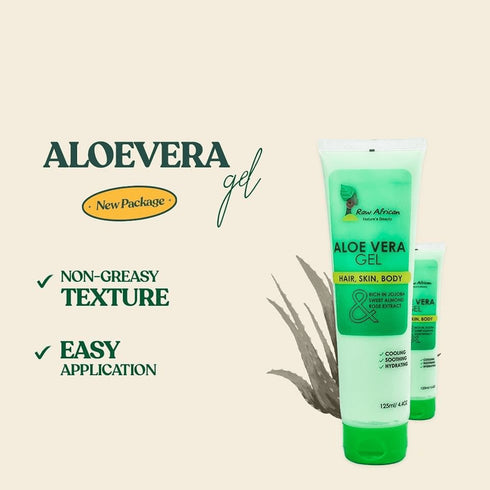 رو افريكان جل الصبار الطبيعي للبشرة و الشعر 125 مل - Raw Africa