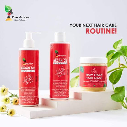 رو افريكان بلسم زيت الارجان لترطيب الشعر الجاف و التالف 300 مل - Raw African