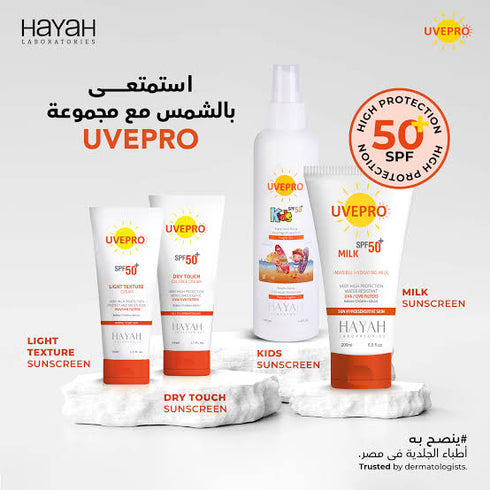 يو فى برو دراى كريم واقى من الشمس بعامل حماية (50+) 50 مل - UVEPRO