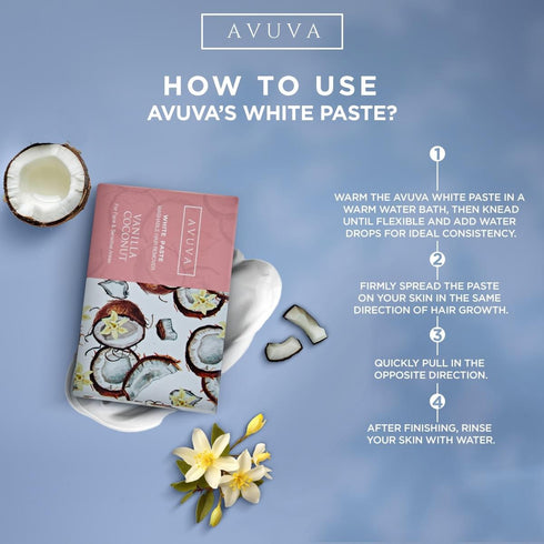 Avuva white hair removal paste vanilla and coconut 100 gm - Avuva
