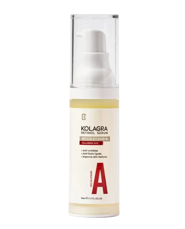 كولاجرا سيروم الوجه بحمض الهيالورونيك والريتينول لتفتيح البشرة ومقاوم للتجاعيد 30 مل - Kolagra