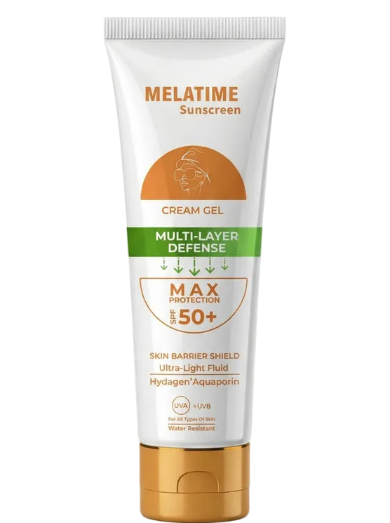 ميلاتايم كريم جل SPF 50+ لحماية البشرة الدهنية والمعرضة للحبوب من الشمس 60 مل - Melatime