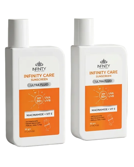 انفينيتي صن سكرين الترا فلويد عرض 1+1 SPF 50+ لحماية البشرة من الشمس 50 مل - Infinity Care