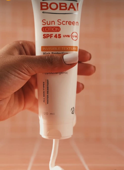 بوباى لوشن واقى من الشمس للوجه و الجسم بمعامل حماية (SPF45) لجميع انواع البشرة 120 مل - Bobai
