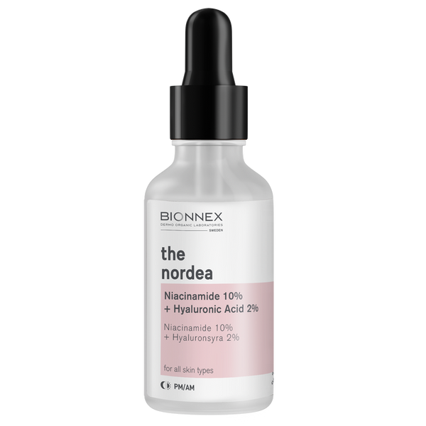 بيونكس سيروم النياسيناميد 10% وحمض الهيالورونيك 2% لتقليل المسام والبقع 30 مل - Bionnex