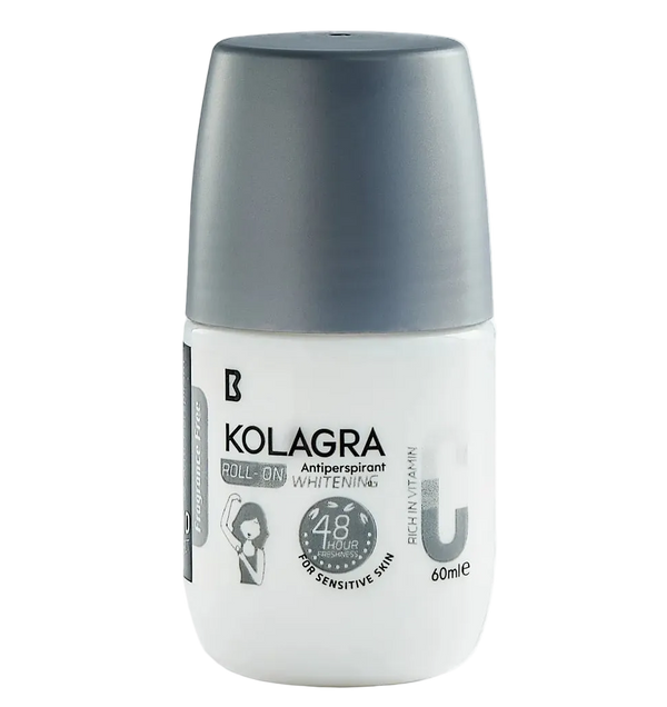 كولاجرا رول اون بدون عطر لتفتيح الابط والحماية من التعرق للبشرة الحساسة 60 مل - Kolagra