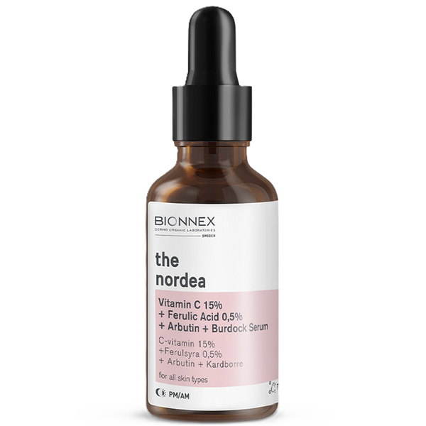 بيونكس سيروم فيتامين سي 15% وحمض الفيروليك 0.5% لتفتيح وتوحيد لون البشرة 30 مل - Bionnex