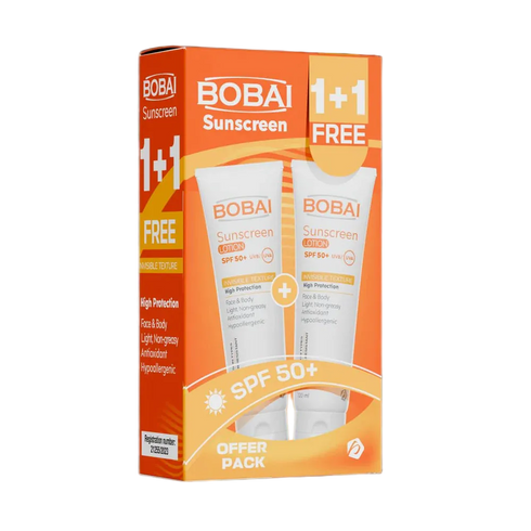 بوباي لوشن صن سكرين واقي من الشمس بعامل حماية SPF50+ عرض 1+1 - Bobai
