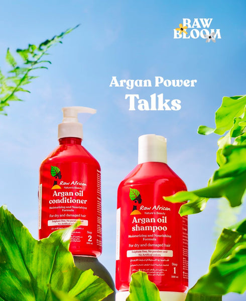 رو افريكان بلسم زيت الارجان لترطيب الشعر الجاف و التالف 500 مل - Raw African